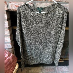 Women's Black and White Sweater